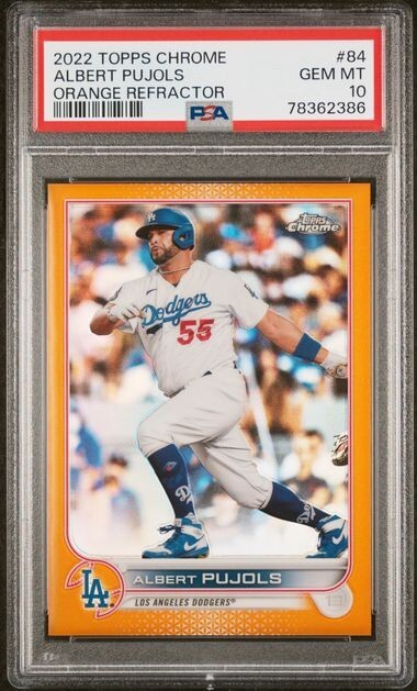 2022 Topps Chrome Albert Pujols #84 Orange Refractor /25 - PSA 10 POP 1!