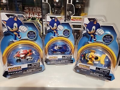  Sega Sonic The Hedgehog, Tails, & Red Knuckles Diecast Real Metal All Three! 