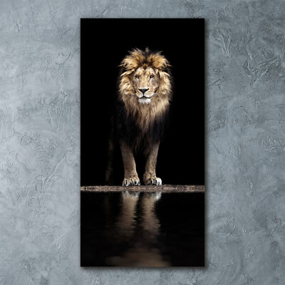 Wandbild Druck auf Plexiglas  Acryl Hochformat 60x120 Löwe Porträt