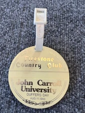John Carroll University VTG 1980 Duffers Day Golf Bag Tag Firestone Country Club