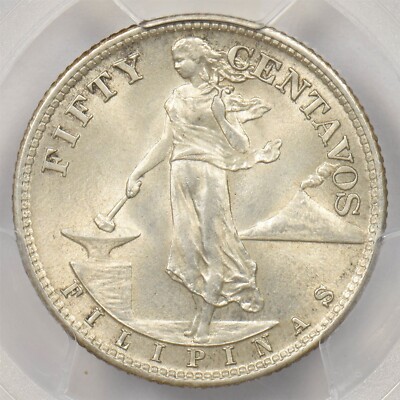 Philippines 1945 S 50 Centavos silver PCGS UNC PI0228 combine