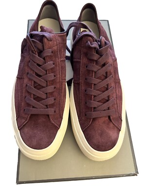 TOM FORD Burgundy Cambridge Suede Sneakers Men size US 9.5  display picture 3