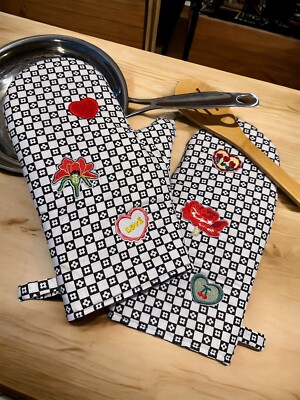 Handmade Oven Mitts, Kitchen Set, Kitchenware, Set Of 2, Cookware Baking