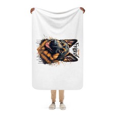 German Shepherd Dog Friend Sherpa Fleece Blanket