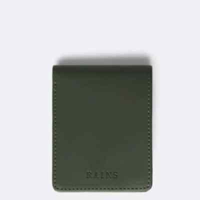 Rains L44301 Mens Green Water Resistant Wallet 4.5x3.5 in