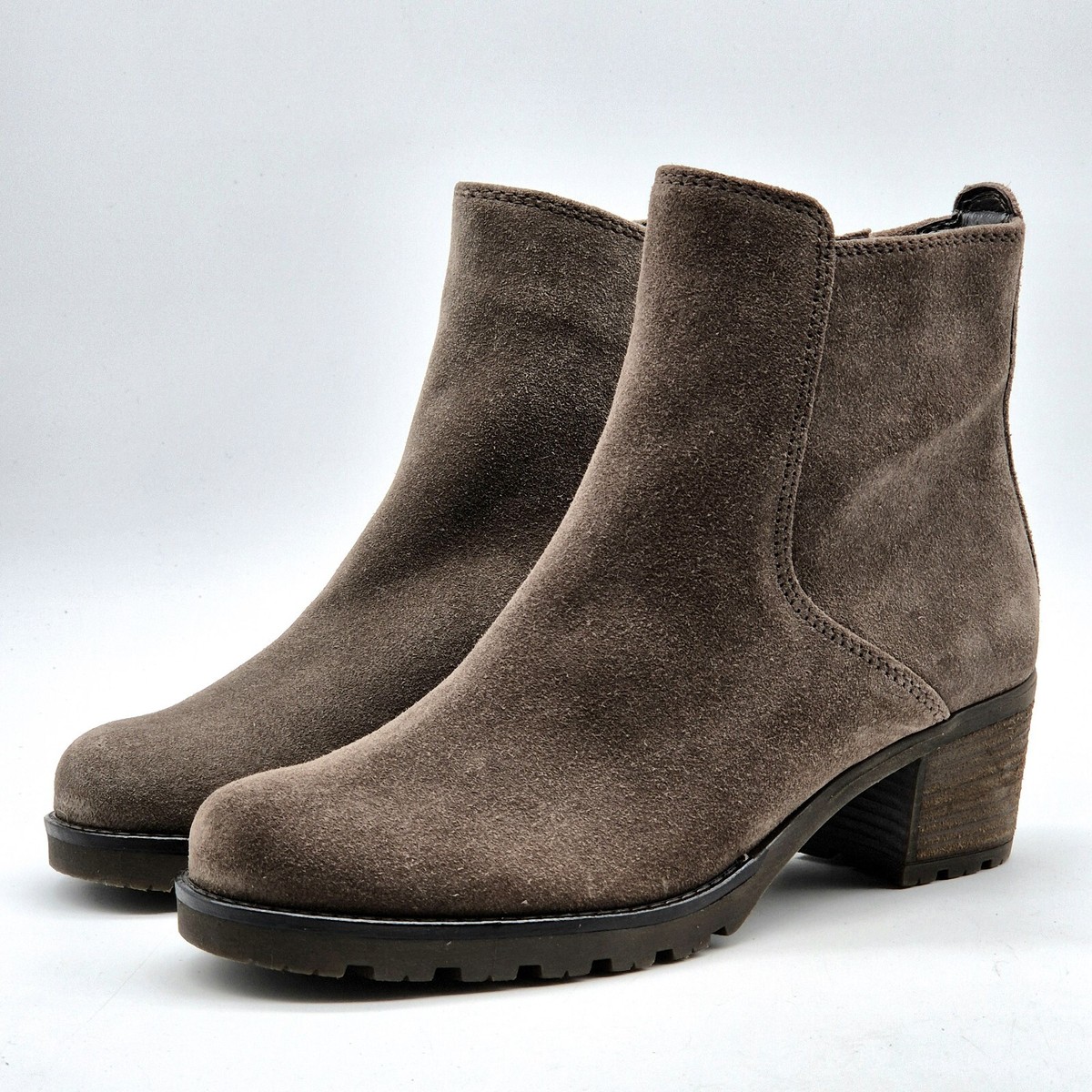 NEW* RRP £115 Gabor UK DELIGHT Taupe Suede Heeled Boots Grey