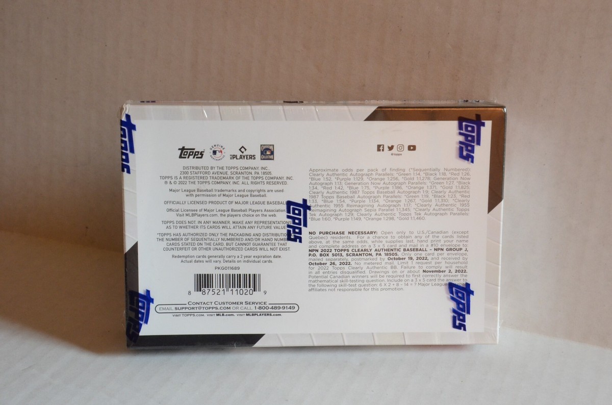 Topps Clearly Authentic 2022 Box | eBay
