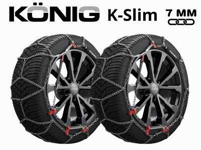 Schneeketten Konig K-Slim 7MM 225/45R16 Gruppe 85 Genehmigt Radläufe Schmal