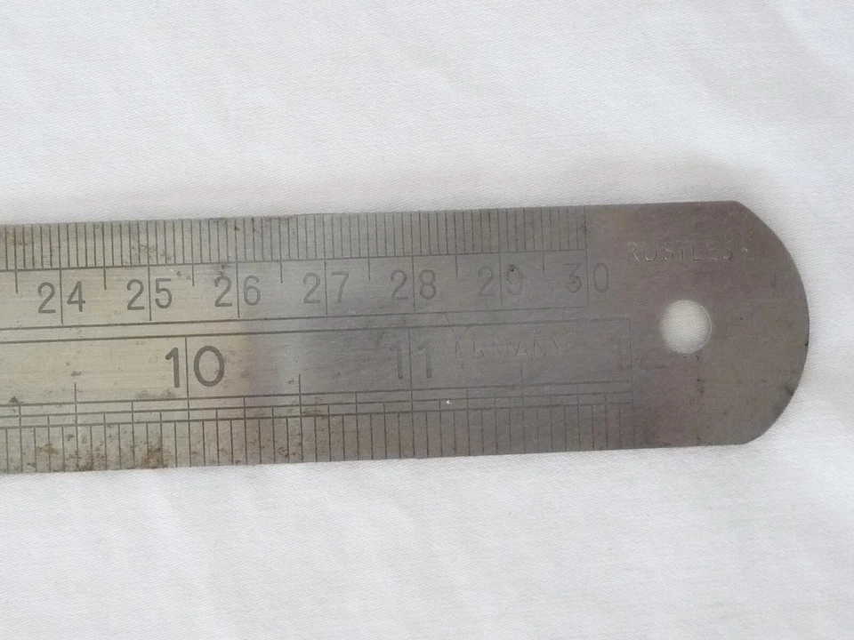 Regla de metal flexible sin óxido Stabila rara de 12" borde recto SAE/Métrica Alemania Foto 2 de 4