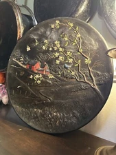 Vintage 1972 Byron Molds Scene 3-D Decorative Wall Plate 13” Spring On Farm