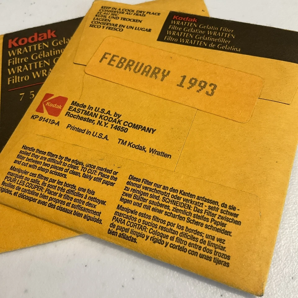 Kodak Wratten 81B Gelatin Filter 149 6074 75x75mm 3x3" NEW 1993 Sealed - Image 4 of 4