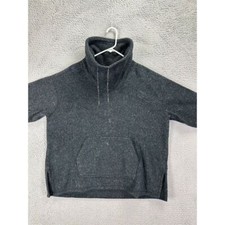 Nike Sweater Womens Medium Grey Cowl Neck Pullover Sweatshirt Drawstring Ladies