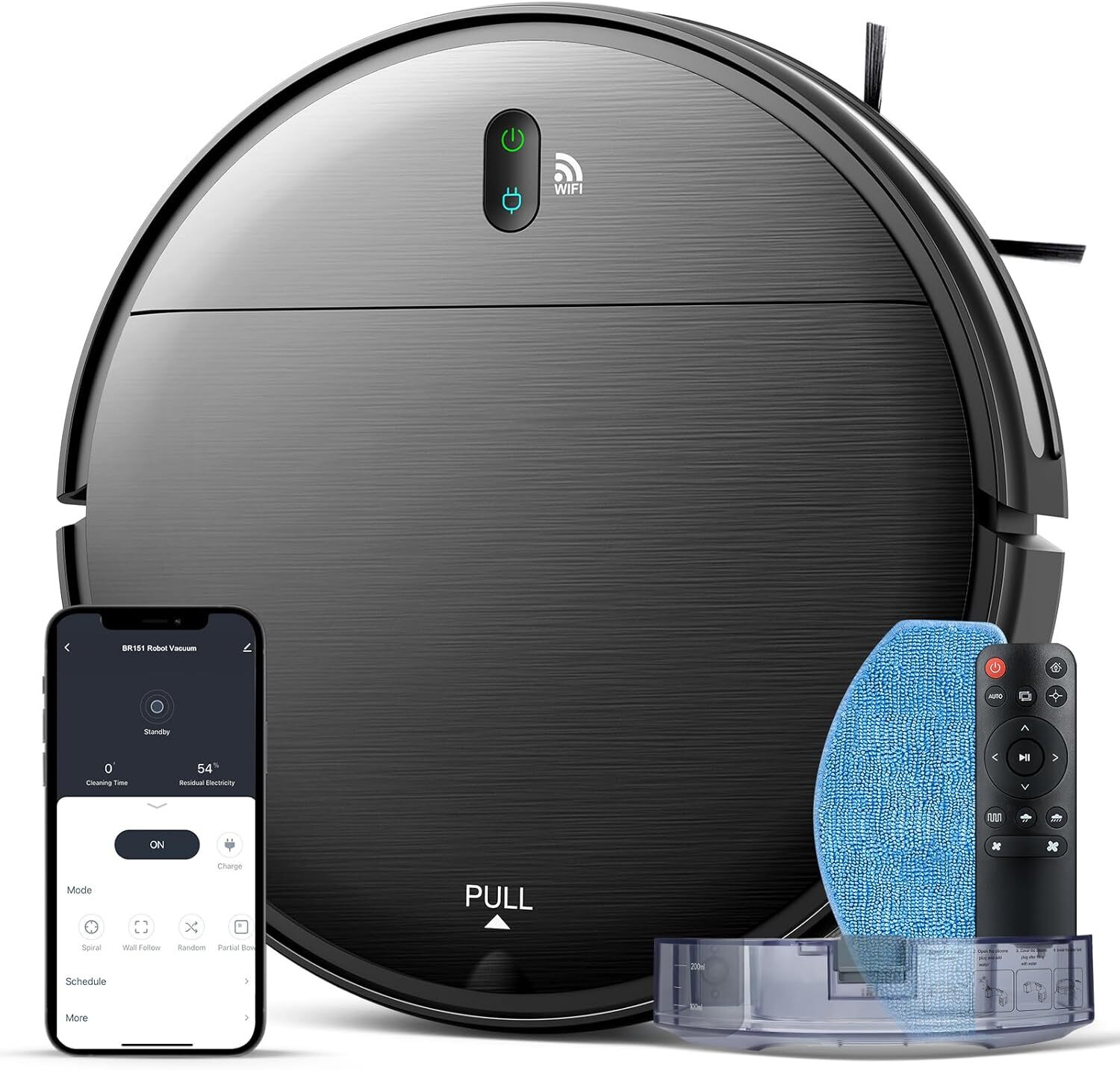 Robot Vacuum and Mop Combo, 2 in 1 Mopping Wi-Fi/Voice/App, Strong Suction-image