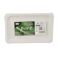 Papstar Einweg Pappteller Serie Pure Eckig Weiß 16,5 X 20 Cm 250 StüCk