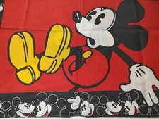 Vintage Disney Mickey Mouse Pillow Case Standard Size Red Black