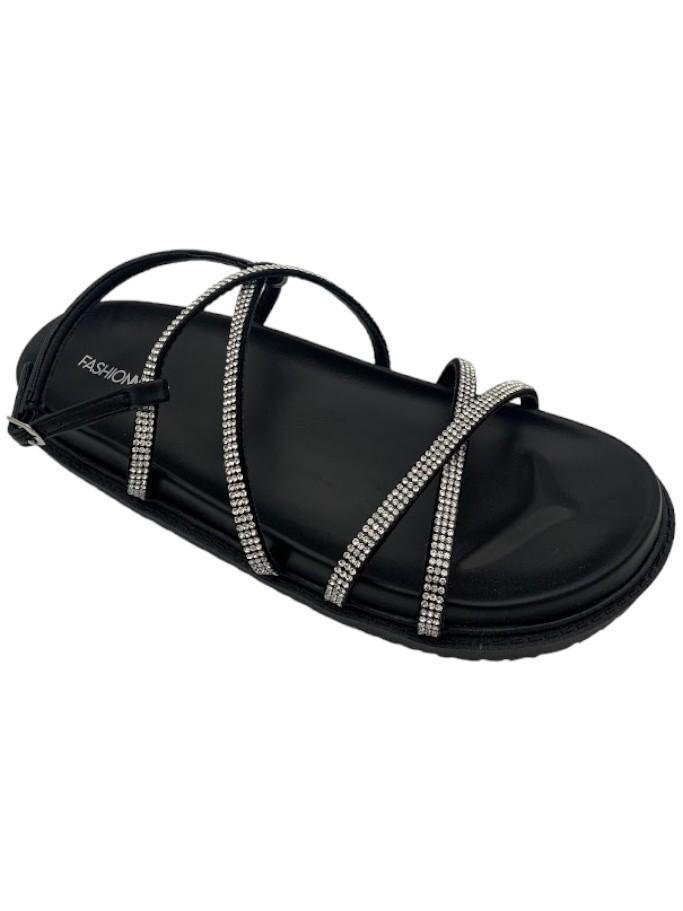 Модные босоножки Nova Yamiya со стразами черного цвета