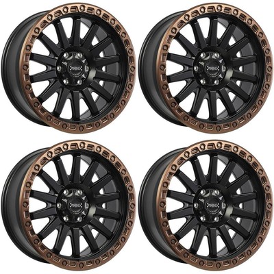 Set of 4 17in Black Alloy Wheel Rims for Chevrolet, RH1NT94 6x139.7 6Lug 17x9