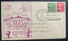 1941 USA NAVY USS Argonaut SUBMARINE  Patriotic Cover Our First Line Of Defense