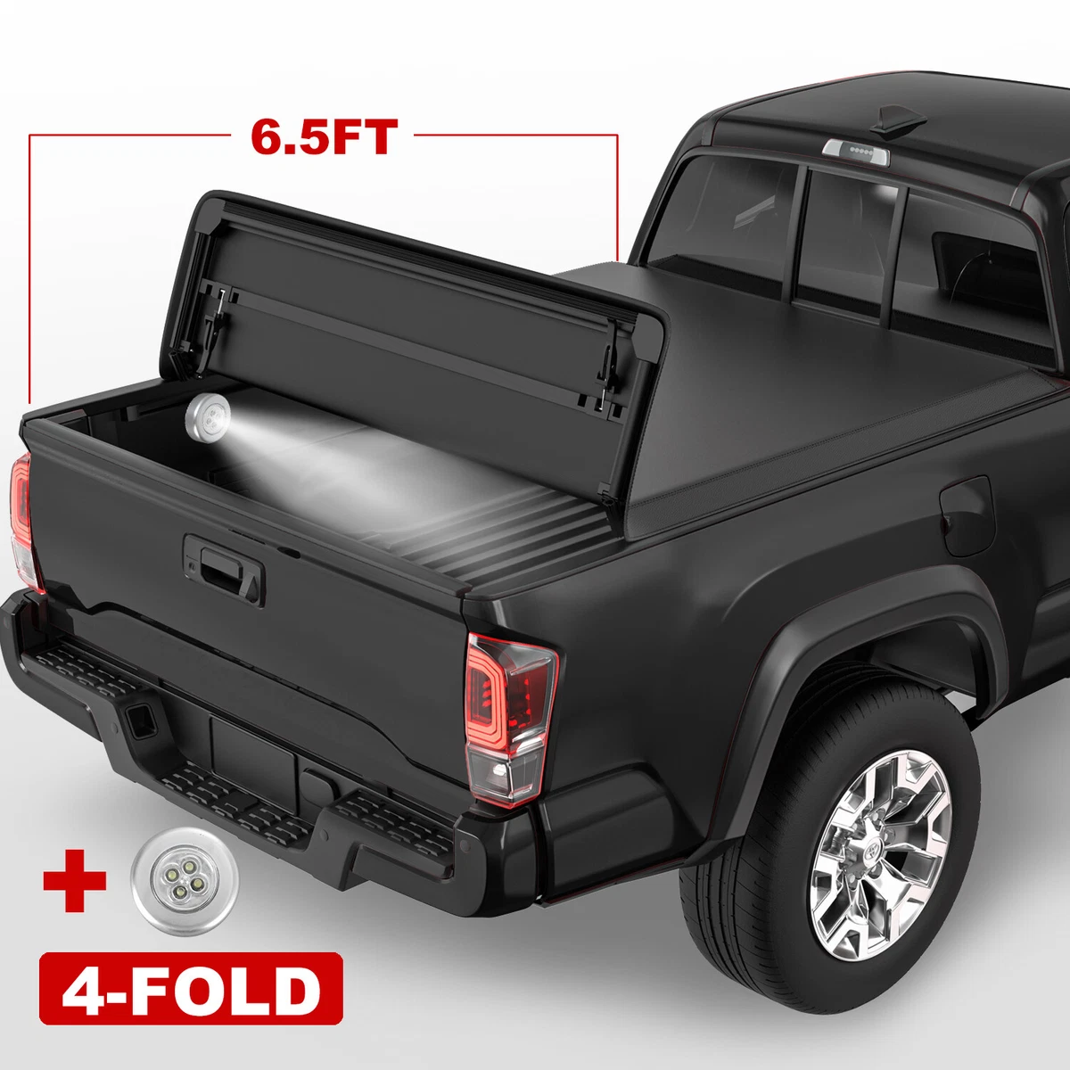 6.5FT 4 Fold Soft Tonneau Cover For 2016 2021 Nissan Titan XD