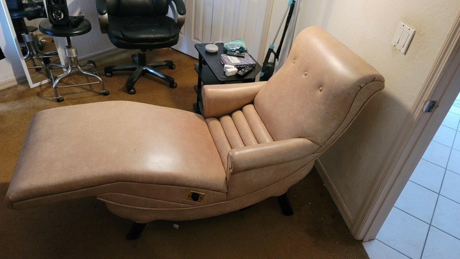Vintage Contour Lounge Chair Tan Vinyl (works) eBay