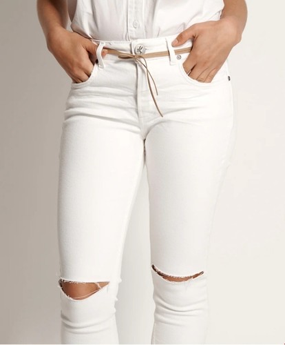 New One Teaspoon White Freebirds II Jeans Womens 23 High Waist Skinny Stretch - Picture 2 of 8