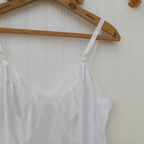 Vintage Sears Slip Womens Size 36 S White Embroidered Trim Chemise Half Length - Picture 3 of 11