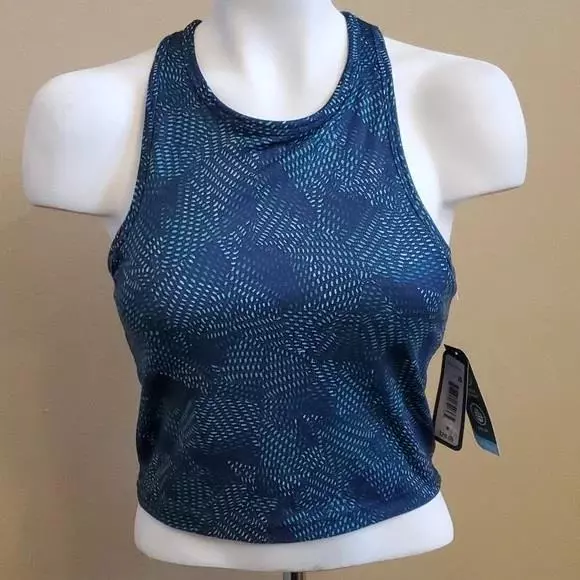 Womens MTA Sport Cross Back Tank Top with Built In Bra Size Med 3X Exercise  NWT