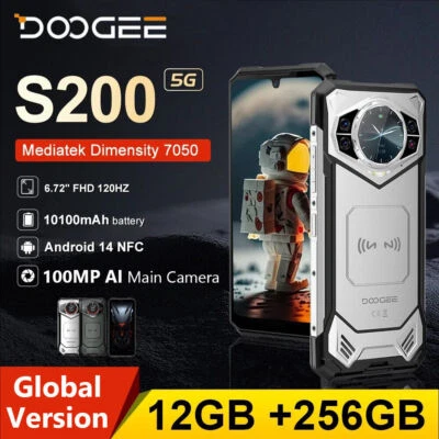 NEW DOOGEE S200 5G Rugged Phone 32GB+256GB 100MP 10100mAh NFC Global 6.72" 120Hz