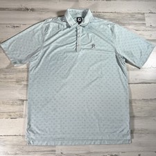 FootJoy Men  s Performance Golf SS Polo Shirt Sun Cloud Rain Print Blue Size XL