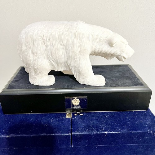 RARE! Faberge Carved Calcite Large Polar Bear Limited Ed. In Original Box! READ!