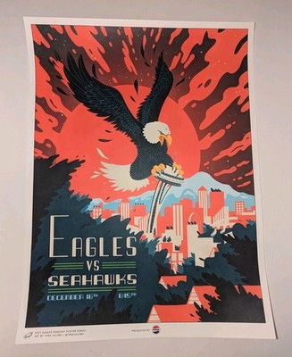Philadelphia Eagles 2023 Seattle Seahawks Gameday Poster Series NFL 12/18/2023