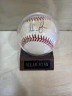 MLB Nolan Ryan Signed Baseball in Case Hall of Fame Pitcher Rawlings Fan Gift