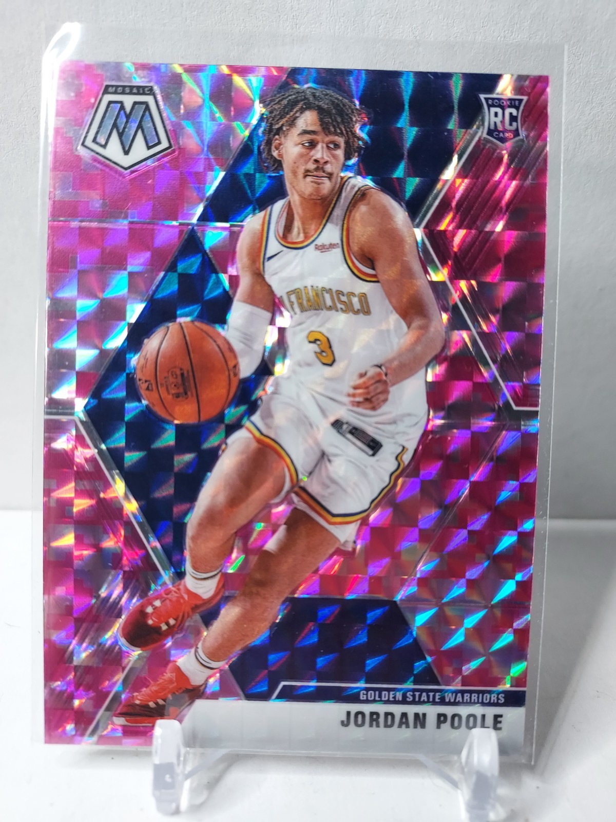 2019-20 Panini Mosaic - Rookies Jordan Poole #228 Pink Camo Prizm (RC)
