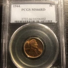 1944 Lincoln Wheat Cent MS66 RED PCGS
