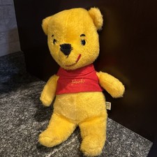 Vintage Winnie The Pooh Plush Stuffed Animal red Shirt Walt Disney Productions