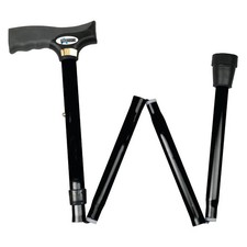 Black Folding Cane For Men and Women, Adjustable Foldable Walking Cane with C