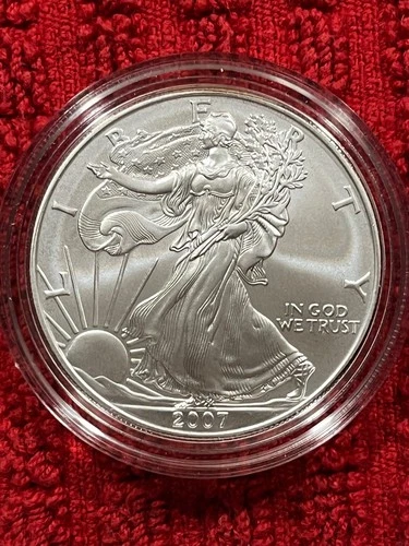 2007 W American Eagle One Ounce Uncirculated Silver Coin w/ Original Box & COA