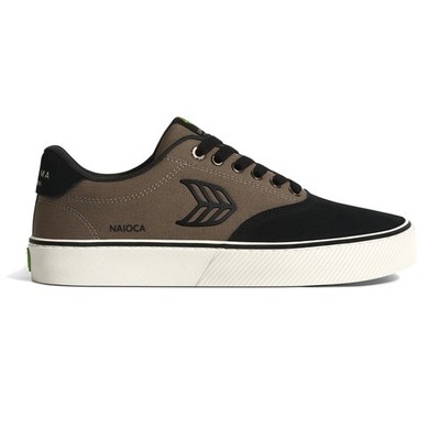 Cariuma Naioca PRO Black Suede Dark Khaki Canvas Black Logo