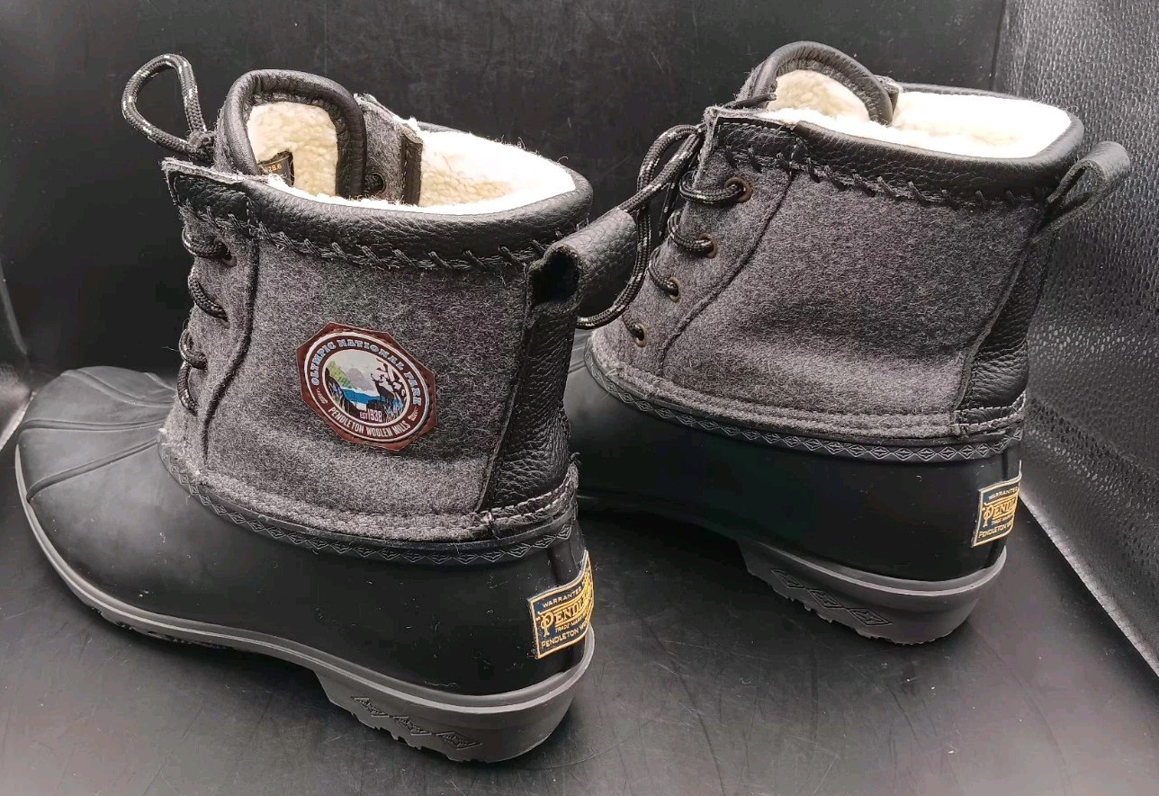 🔥 Pendleton Wool Duck Boots Shearling Lined Sz 1… - image 5