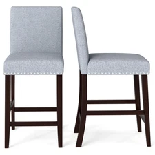26 Inch Counter Height Chairs Set of 2 with Padded Seat and Backrest