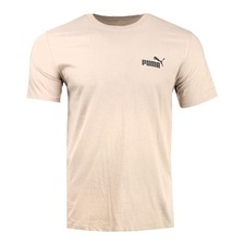 PUMA Essentials No. 1 Logo Crew Neck Short Sleeve T-Shirt Mens Beige Casual Tops