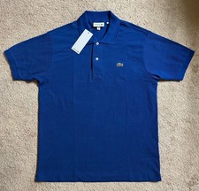 Lacoste Men's Original Cotton Pique Polo shirt Classic Fit size M/4 Blue NEW
