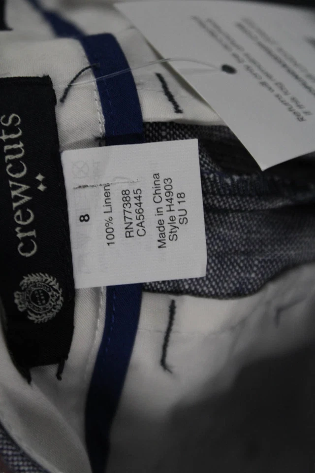 Vestido Corto Crewcuts Thompson Lino Niños Estampado Manchado Cremallera Mosca Azul Talla 8 Foto 3 de 4