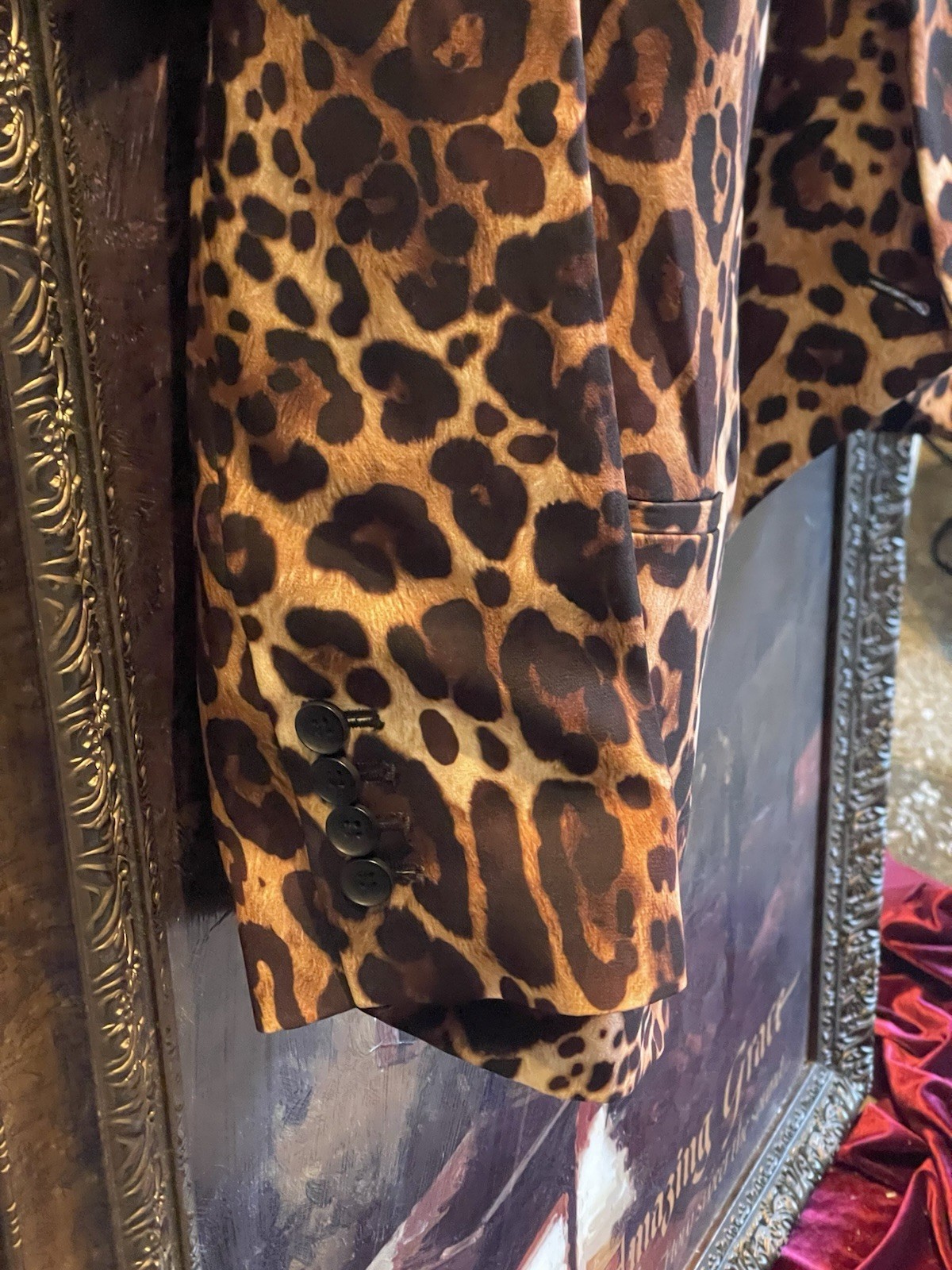 Express Women’s Blazer One Button Jacket Animal P… - image 7