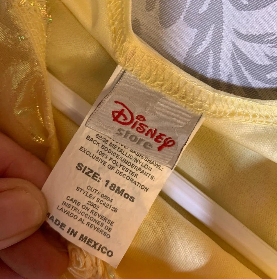 Disney Store 2002 VTG Princess Belle Costume months Beauty and the Beast 18 Mo - Image 3 of 4