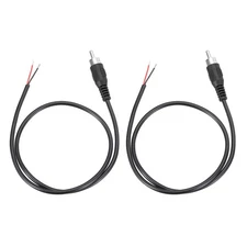 1.6FT RCA to Bare Wire Speaker Cable, Black RCA Male Plug, Pack of 2