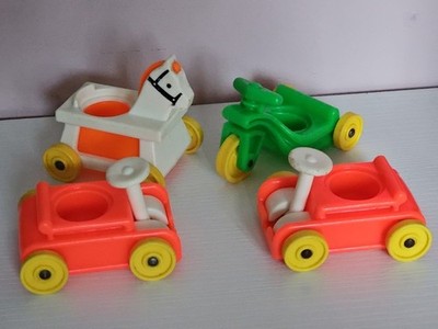 Fisher Price Little Riders Autos Roller & Pferd Vintage Spielzeug Kinderzimmer