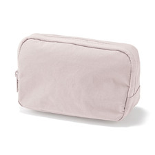Muji Wrinkle Nylon Wide-Opening Pouch Pink Size L Approx. 18 x 11.5 x 7 cm