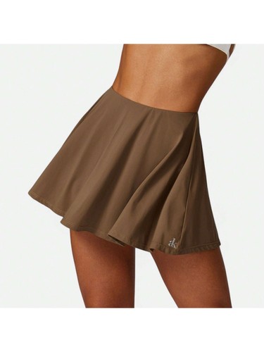Women's High Waist Flowy Athletic Skirt With Built-In Shorts - Picture 14 of 28