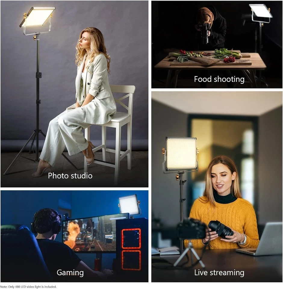 Neewer LED bicolor regulável com suporte em U luz de vídeo profissional para estúdio, - Imagem 4 de 4